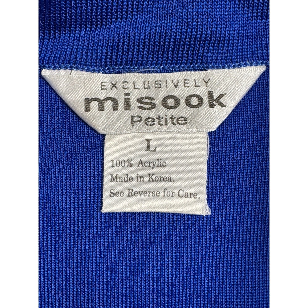 Exclusively Misook Skirt Womens Petite Large Blue Knit Pull On Elastic Waist - Picture 3 of 6